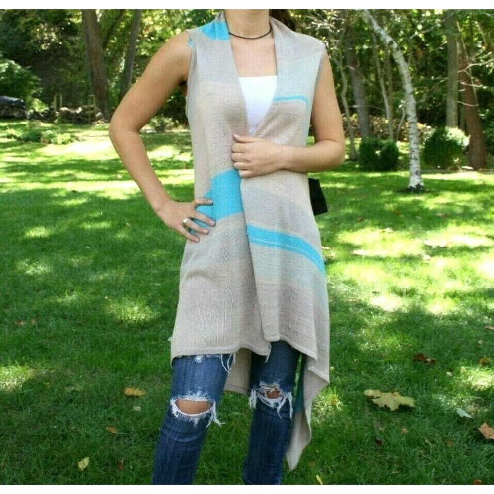 Lovestitch Sweater Cardigan Womens Size S Assymetrical hem sleeveless Nwt